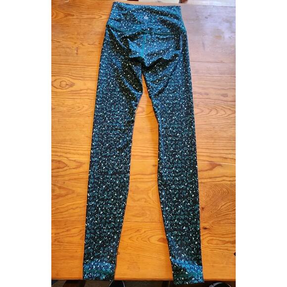 LULULEMON WUNDER UNDER HIGH RISE LEGGING PANT WOMENS 4 MOUNTAIN PEAK GREEN PRINT - Picture 2 of 5